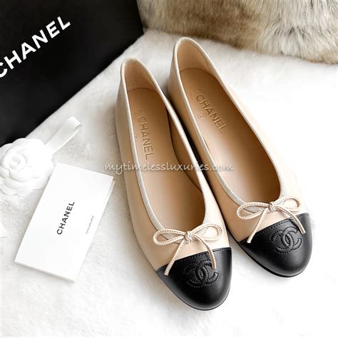 chanel flats beige and black|are chanel flats comfortable.